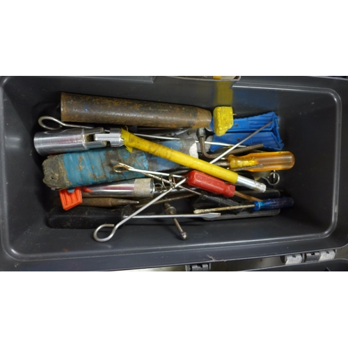 2165 - Three plastic toolboxes containing mixed handtools