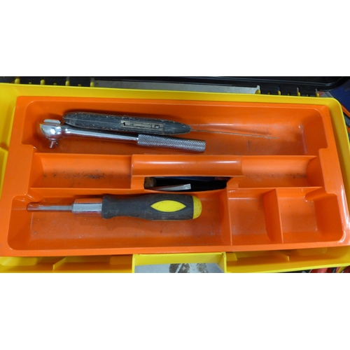 2165 - Three plastic toolboxes containing mixed handtools