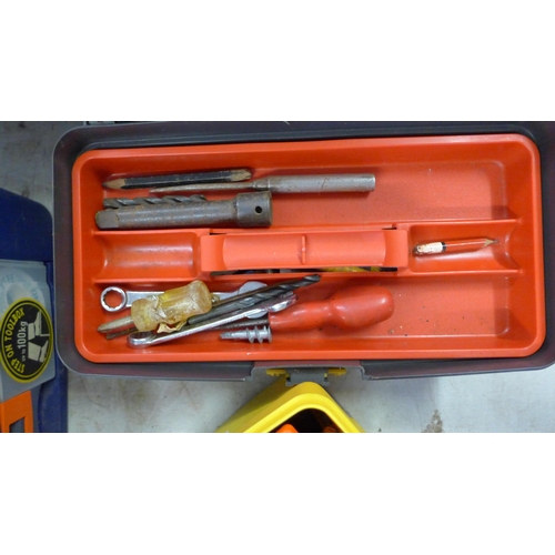 2165 - Three plastic toolboxes containing mixed handtools