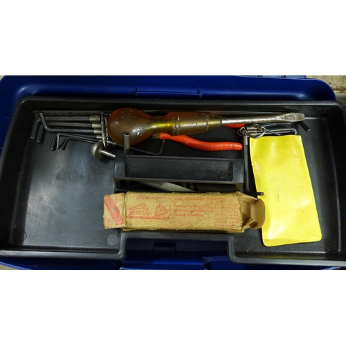 2165 - Three plastic toolboxes containing mixed handtools