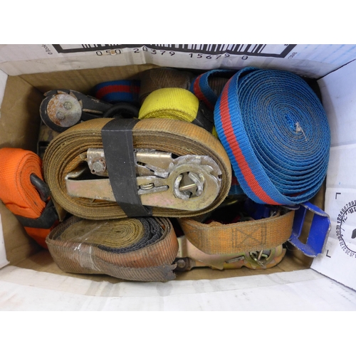 2167 - Three boxes of assorted hand tools and straps