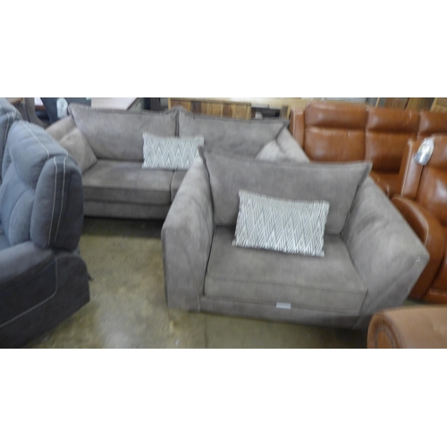 1309 - A Regency ash velvet and studded four seater sofa and loveseat