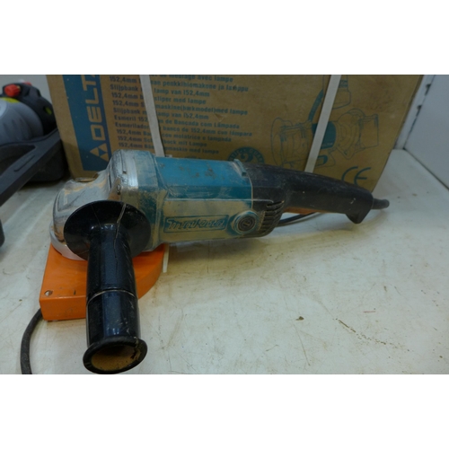 2020 - Makita angle grinder and Delta bench grinder with lamp 23-589 and laser level