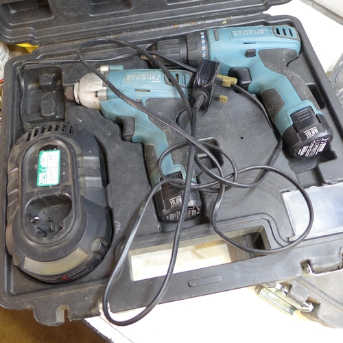 2023 - Titan Magnesium SDS breaker drill, Wickes hammer drill and 10.8v Erbauer drill set with charger