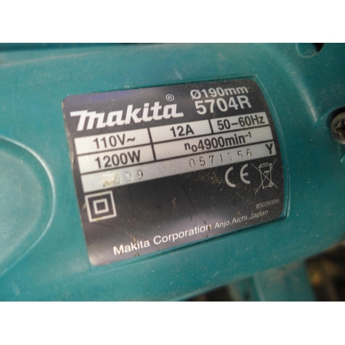 2032 - Makita 110v (5704R) power saw with Evolution 110v saw - both in cases