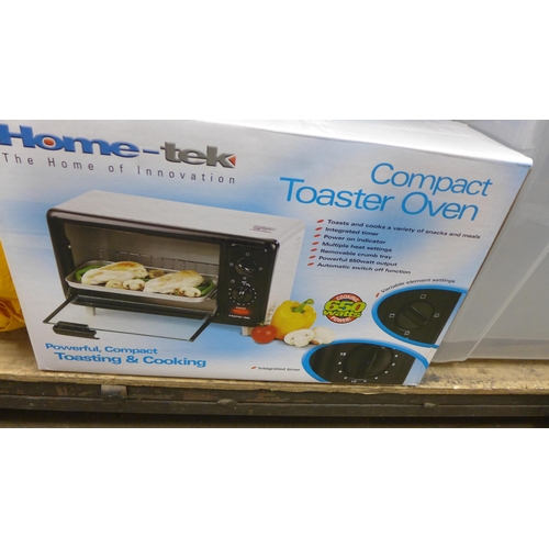 2084 - Hometek compact toaster oven, boxed and Prima food steamer, boxed