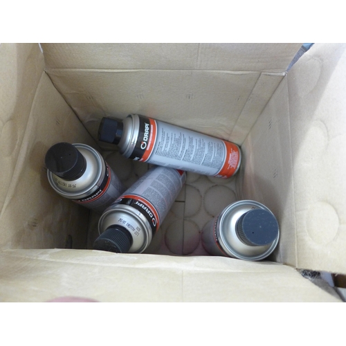 2112 - 3 Boxes of assorted Orapi spray cans, screen cleaner and crack detector