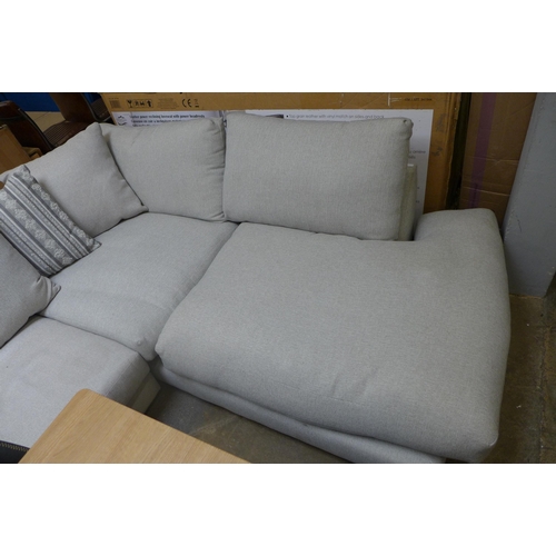 1537 - A grey textured weave corner sofa/chaise