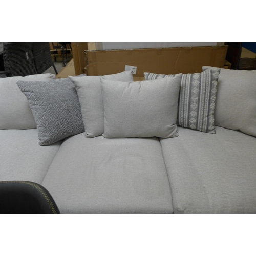 1537 - A grey textured weave corner sofa/chaise