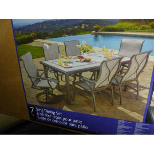 1611 - Sunvilla Hayden 7Pc  Sling Dining Set  , Original RRP £958.33 + vat - boxed chairs, damaged table(41... 