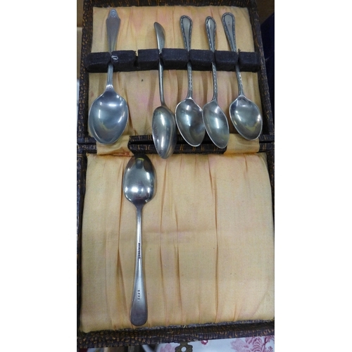 2128 - 2 Boxes of assorted household items including plates ornaments cutlery and wedgewood