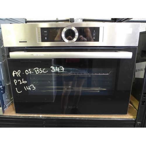 3013 - Bosch Compact Steam Oven with Home Connect  (H455xW595xD548) - model no:- CSG656BS6B, original RRP £... 