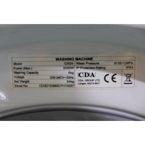 3031 - CDA Fully Integrated Washer (6kg) (H825xW595xD535) - model no:- CI325, original RRP £415.84 inc. VAT... 