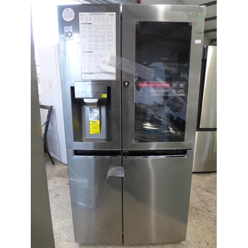 3051 - LG Side By Side Shiny Steel Fridge Freezer with Insta View Door-in-Door (model no:- GSI960PZVV), ori... 