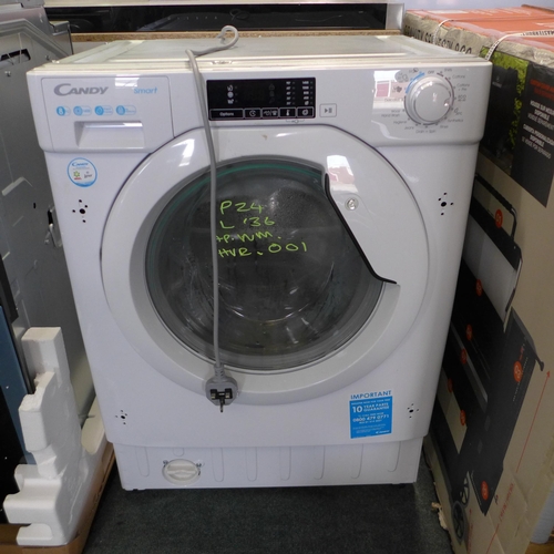 3053 - Candy Integrated Washing Machine (8kg) (H820xW600xD525) - model no:- CBW 48D1E, original RRP £314.17... 