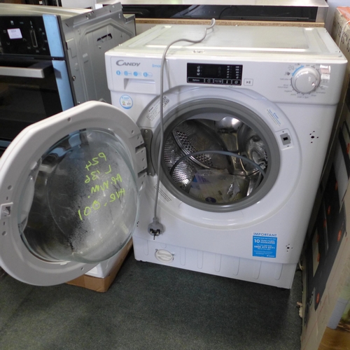 3053 - Candy Integrated Washing Machine (8kg) (H820xW600xD525) - model no:- CBW 48D1E, original RRP £314.17... 