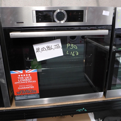 3071 - Bosch Serie 8 Home Connect Single Pyrolytic Oven (H595xW595xD548) - model no:- HBG6764S6B, original ... 