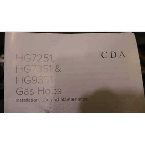 3082 - CDA Built-In Gas 5 Burner Hob (H35x860xD500) - model no:- HG9351SS, original RRP £282.50 inc. VAT * ... 