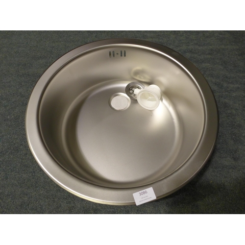 3086 - Installation Round Stainless Steel Sink (450mm) * VAT will be added to the hammer price of this lot