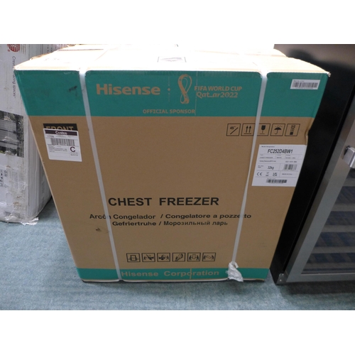 3130 - White Hisense 198l Chest Freezer (model no.:- FC252D4BW1), original RRP £241.66 + VAT * This lot is ... 