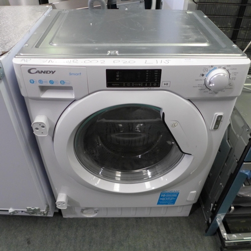 3154 - Candy Smart Integrated Washing Machine (9kg) (H820xW600xD525) - model no.:- CBW 49D1E, original RRP ... 