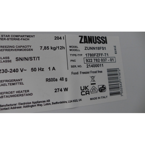 3170 - Zanussi Integrated Tower Freezer (frost free) (H1772xW548xD549) - model no.:- ZUNN18FS1, original RR... 