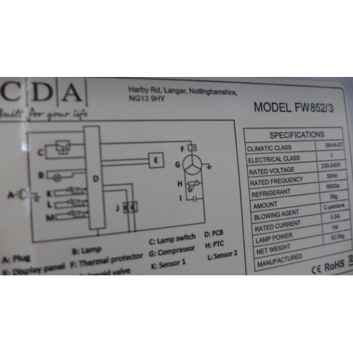 3171 - CDA 50/50 Integrated Fridge Freezer (H1772xW540xD540) - model no.:- FW852, original RRP £409.17 inc.... 