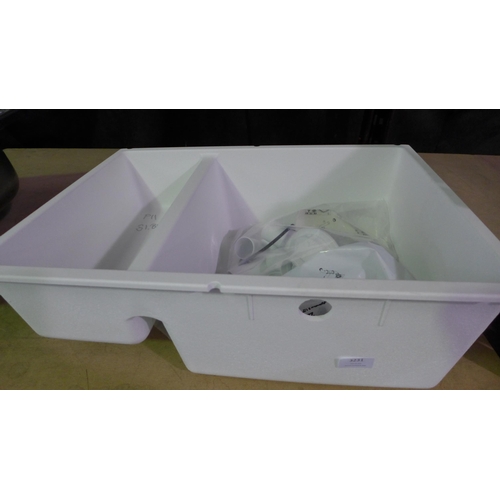 3231 - Samos 1.5 Bowl Composite White Sink (370x525) - model no.:- 525801, original RRP £415.84 INC. vat * ... 