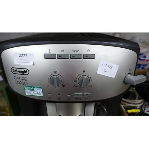 2227 - Delonghi latte Caffee Corso coffee machine.