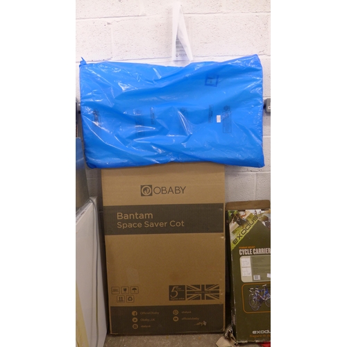 2263 - Boxed O Baby space saver cot with unused mattress