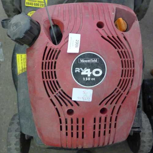 2306 - Mountfield RV petrol-driven lawnmower, with collector