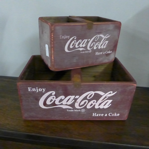 1416 - A pair of vintage Coca-Cola crates