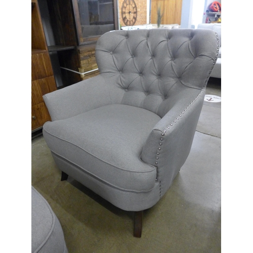 1422 - Fabric Chair With Ottoman home Meridian ,  original RRP £374.99  +VAT     * This lot is subject to V... 