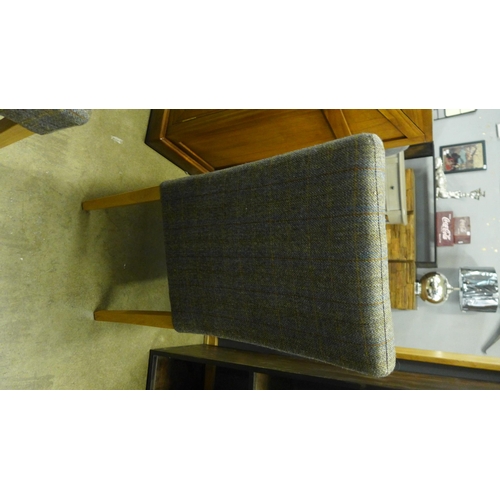 1430 - Set of four Harris tweed dining chairs