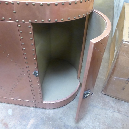 1505 - Copper finished large four door Aviator sideboard