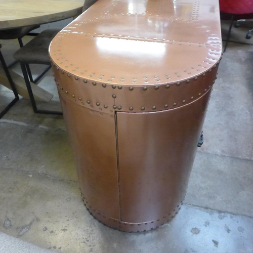 1505 - Copper finished large four door Aviator sideboard