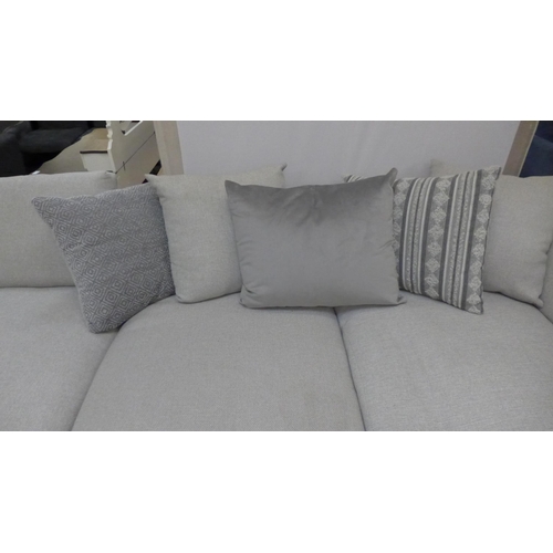 1537 - A grey textured weave corner sofa/chaise