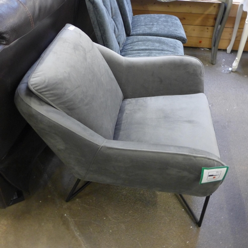 1543 - Lucca Velvet Accent Chairhudson Living,  original RRP £266.66  +VAT  * This lot is subject to VAT