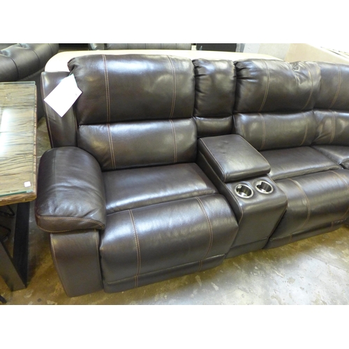 1544 - Dunhill Leather Sofa Brown power reclining Motion P1,  original RRP £2249.99  +VAT  * This lot is su... 