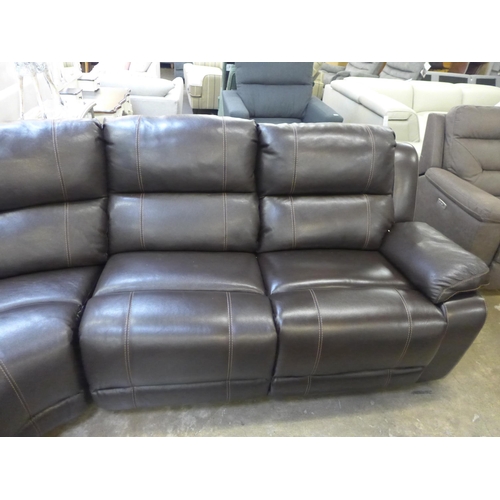 1544 - Dunhill Leather Sofa Brown power reclining Motion P1,  original RRP £2249.99  +VAT  * This lot is su... 