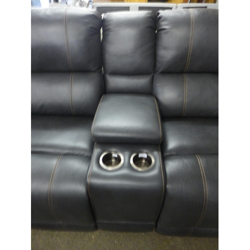 1563 - Dunhill Leather Sofa Greypower Reclining Motion P1,  original RRP £2249.99  +VAT  * This lot is subj... 