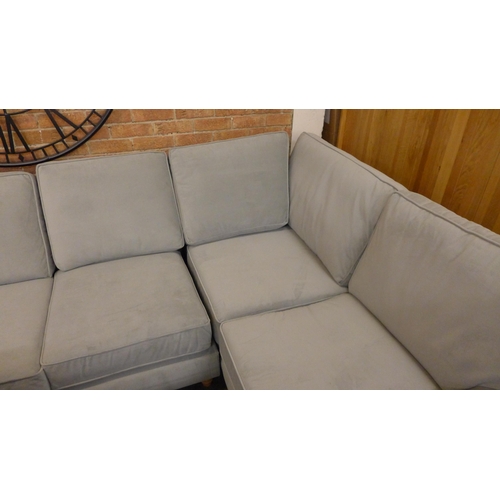 1582 - A Benwick Flex Alpha grey velvet RHF corner sofa