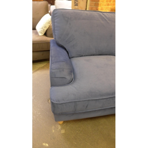 1589 - A Benwick Flex Alpha mid blue velvet 2 seater sofa