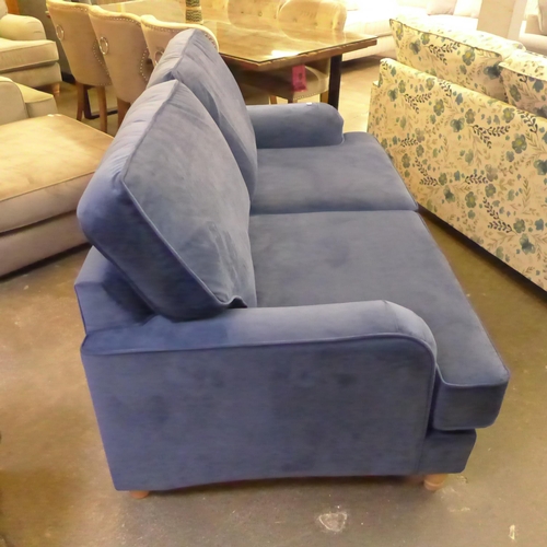 1589 - A Benwick Flex Alpha mid blue velvet 2 seater sofa