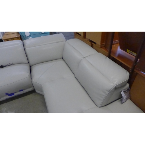 1656 - Cream Corner Leather 2 Piece Sectional,  original RRP £2083.33  +VAT  * This lot is subject to VAT