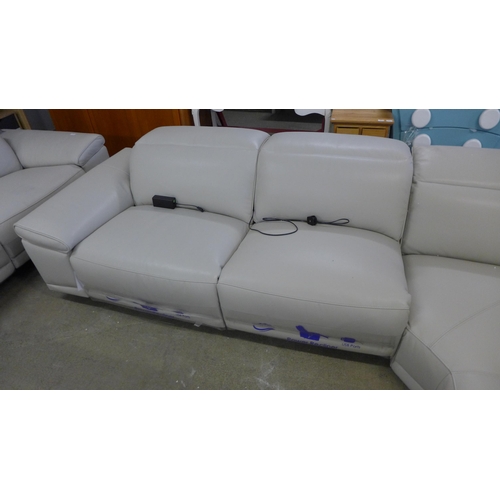 1656 - Cream Corner Leather 2 Piece Sectional,  original RRP £2083.33  +VAT  * This lot is subject to VAT