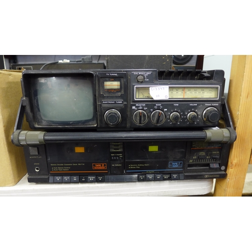 2235 - Hitachi K-50? portable TV-FM/MW/LW radio cassette