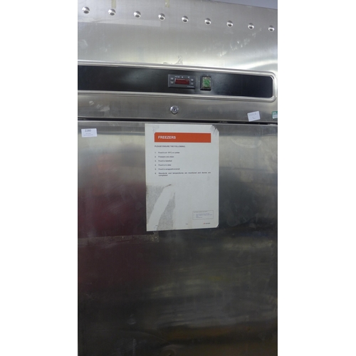 2280 - Aramark 8ft x 3ft approx. Stainless steel industrial freezer on wheels