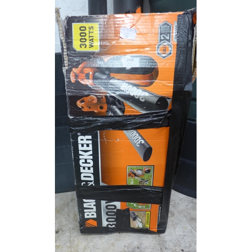 2358 - A Black and Decker 3000w garden blower/vac with collector boxed