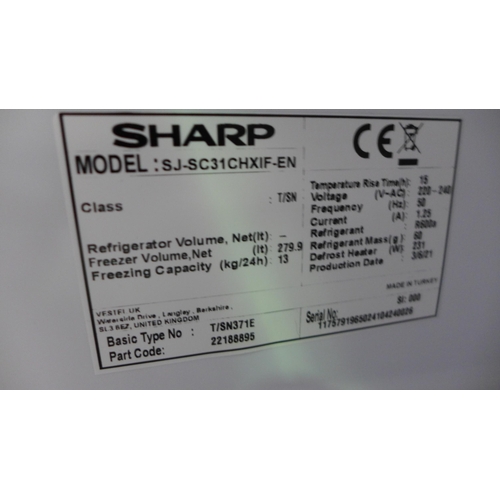 3293 - Sharp Inox Tall Freezer (280l) (model no.:- SJ-SC3, CHXIF), original RRP £416.66 + VAT * This lot is... 